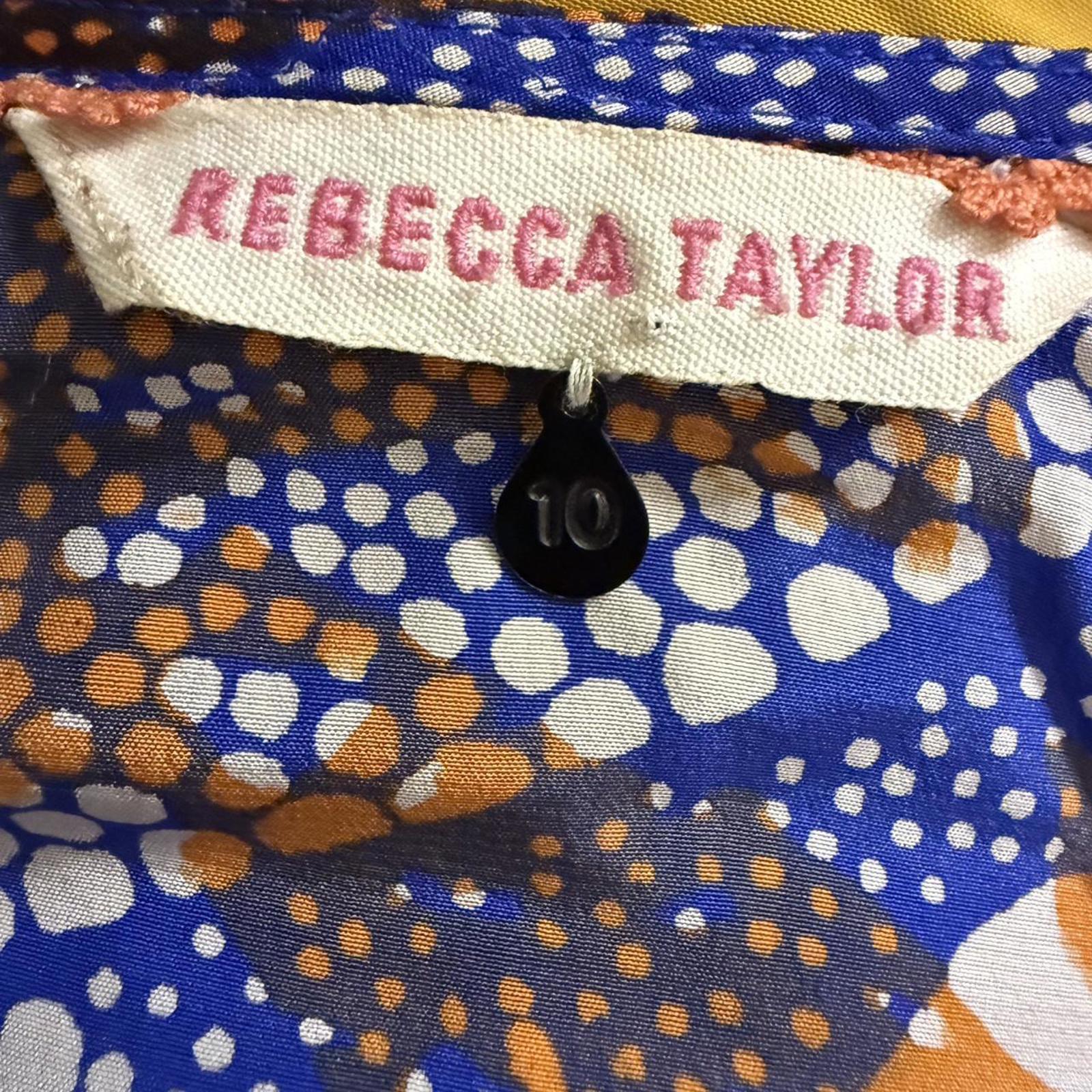 Rebecca Taylor Blue and Orange Butterfly Print Dress