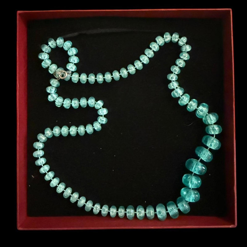 Aqua Blue Graduated Bead Necklace