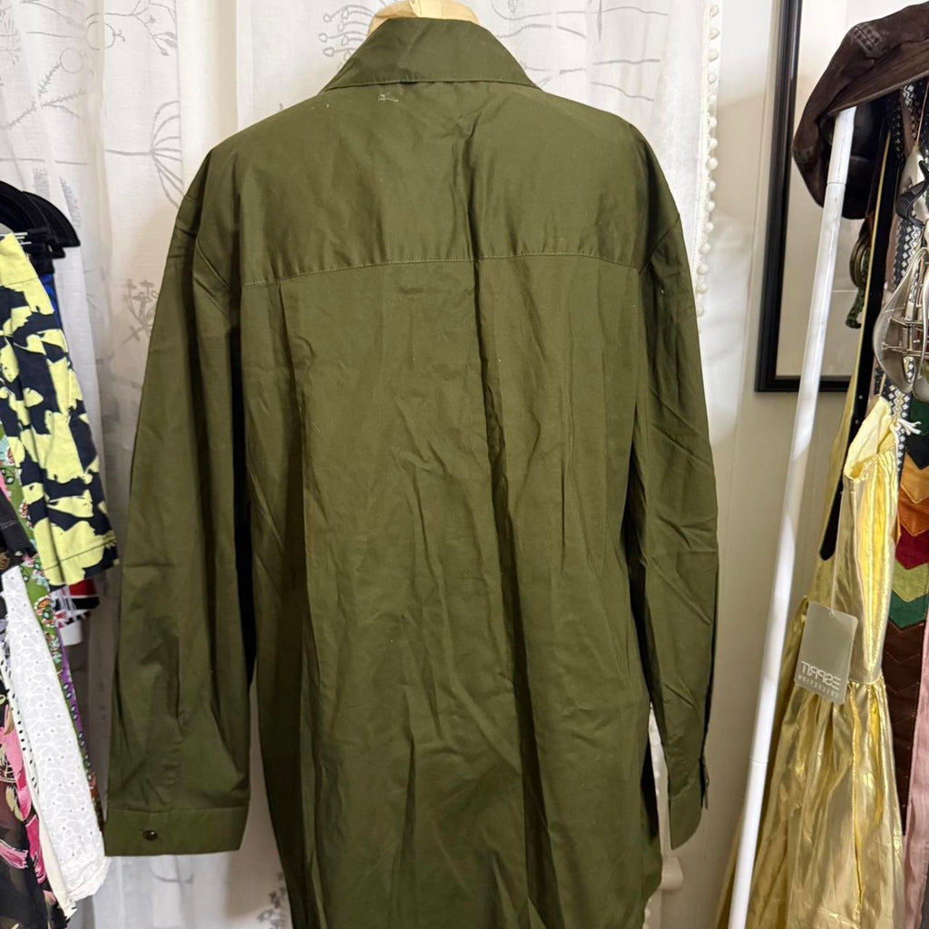 Bob Mackie ‘Wearable Art’ Olive Green and Gold Embroidered Shirt