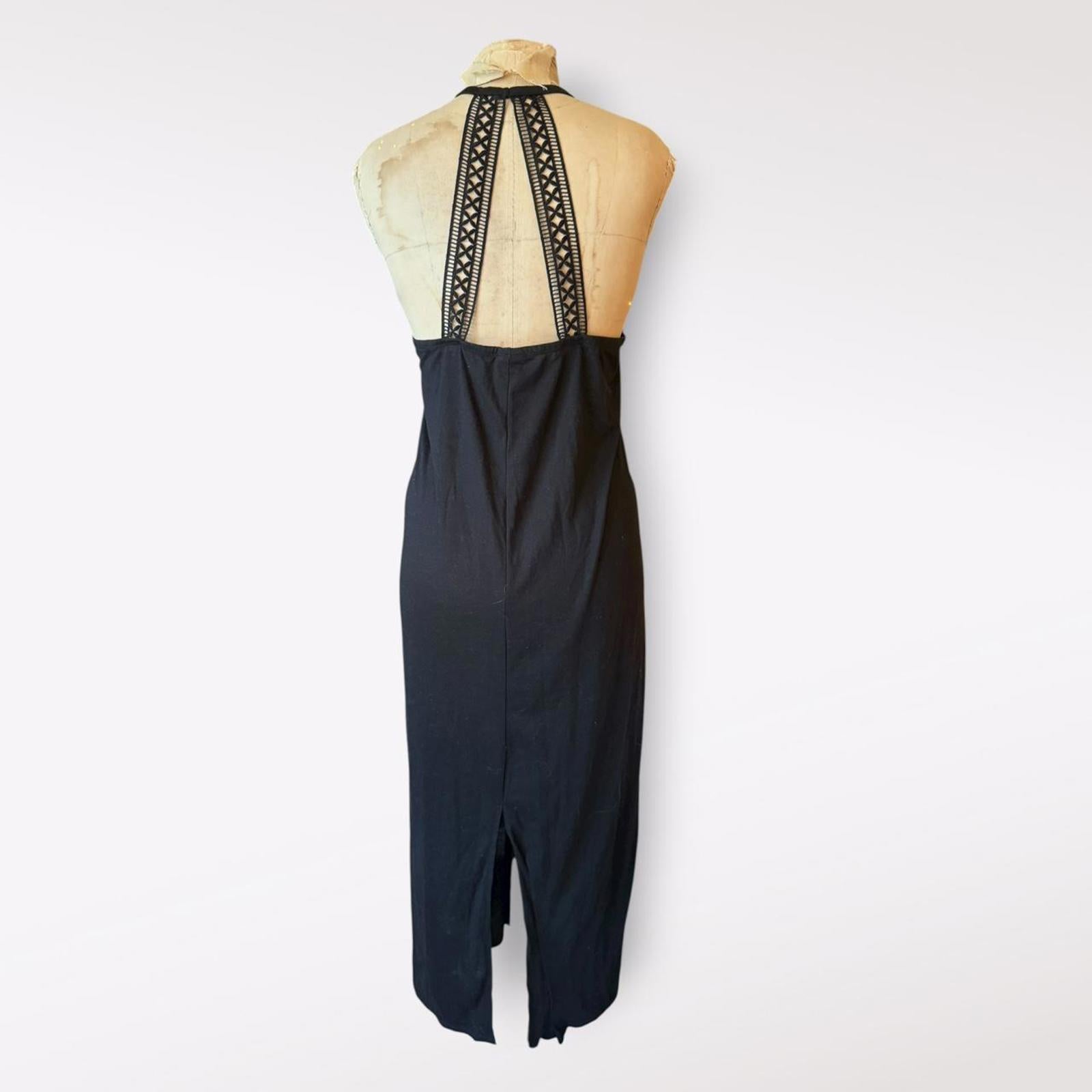 Tahiti Black Maxi Halter Dress