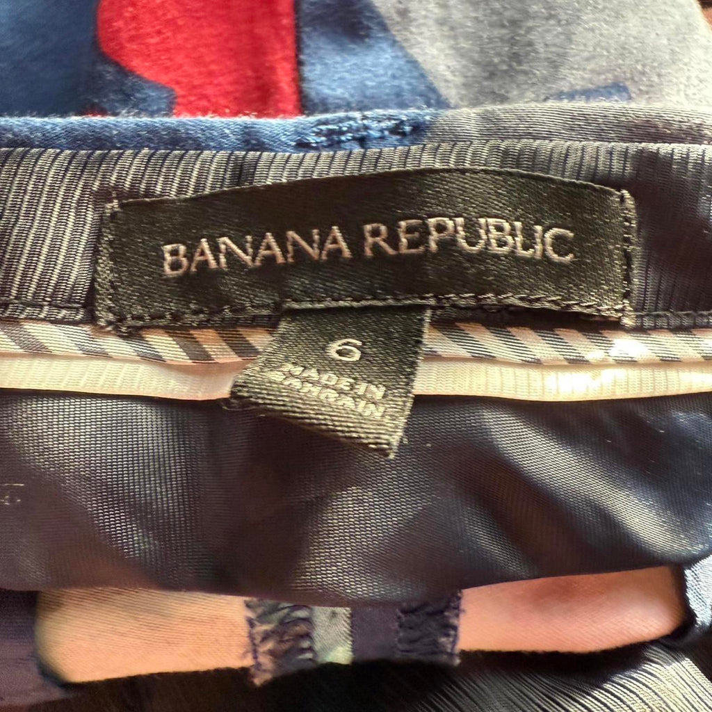 Banana Republic Women's Floral Print Navy Pants