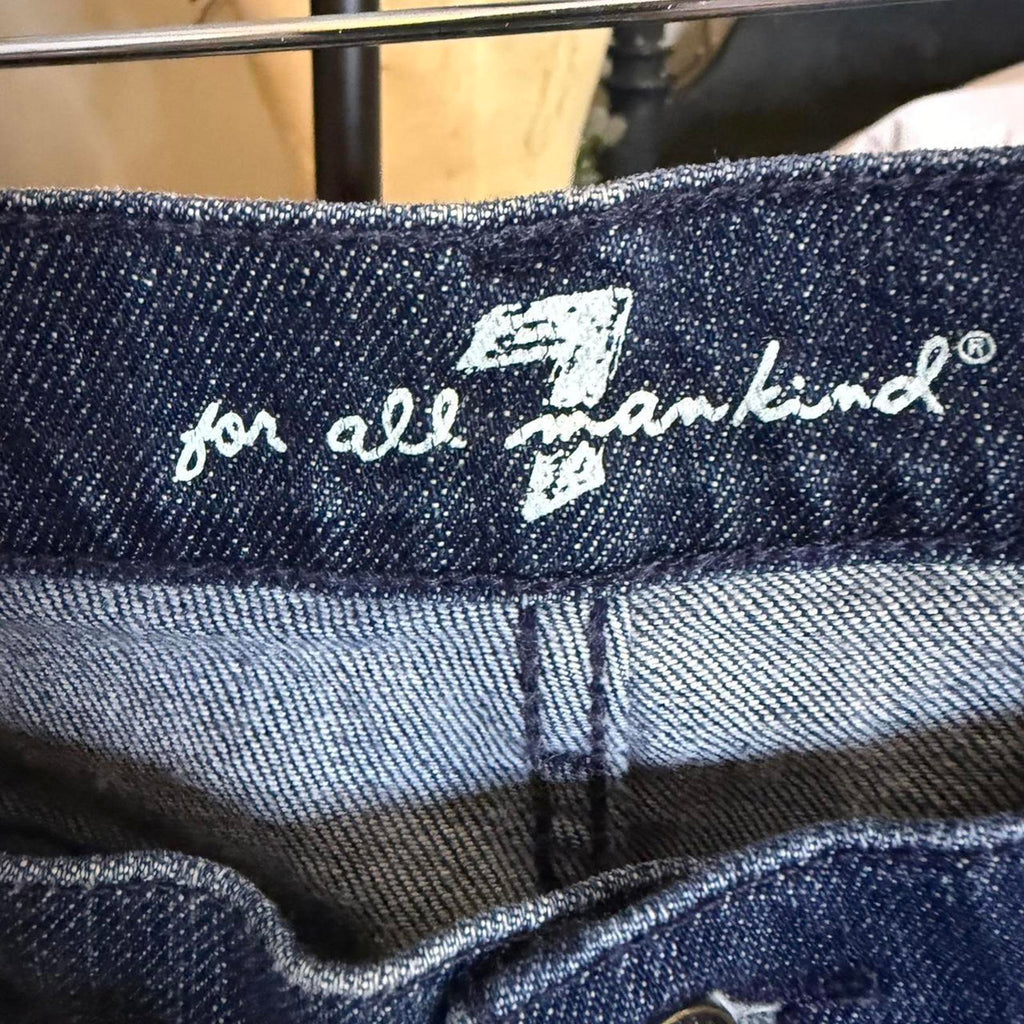 7 For All Mankind Blue Straight Leg Jeans Size 38
