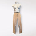 Piloro and the Letterpress Beige Wide Leg Pants with Striped Detail