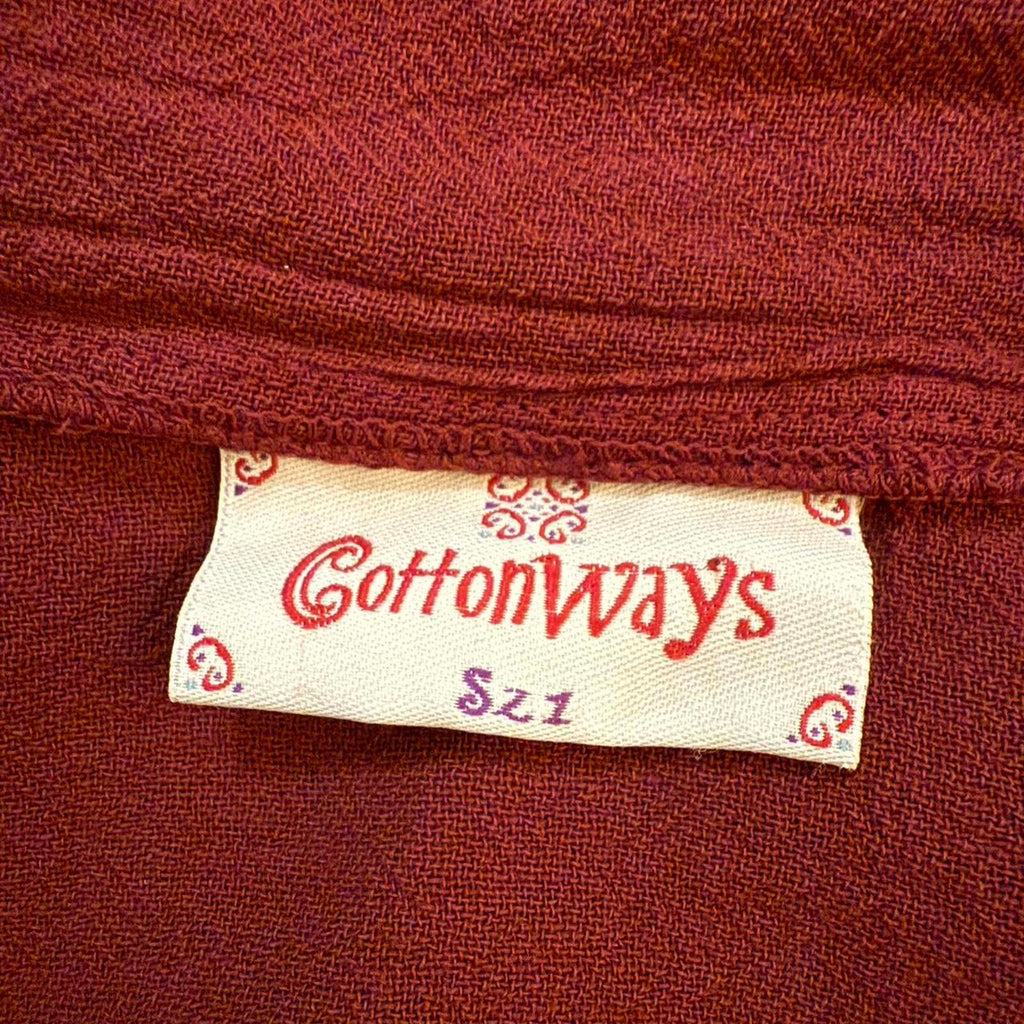 Cottonways Burgundy Button Up Linen Cardigan