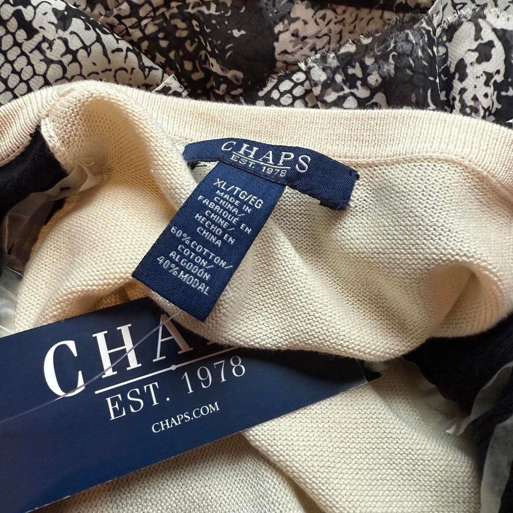 Chaps Long Sleeve Colorblock Sweater