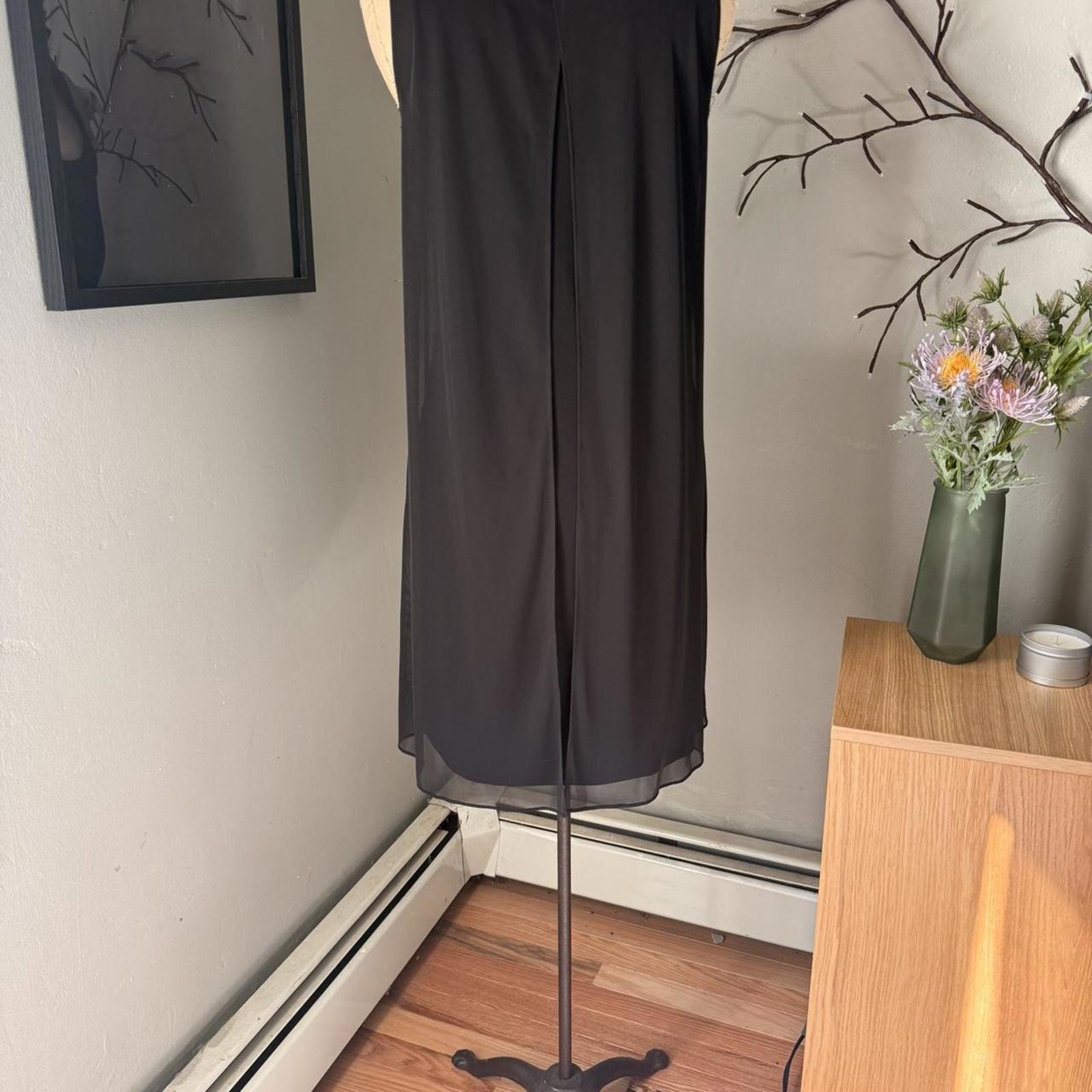 Black Dress With Sheer Overlay