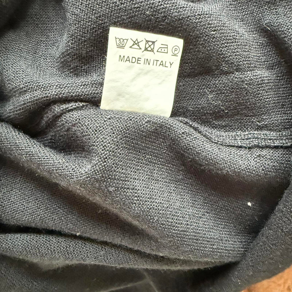 Ghost Black Long Sleeve V-Neck 100% Merino Wool Knit Dress