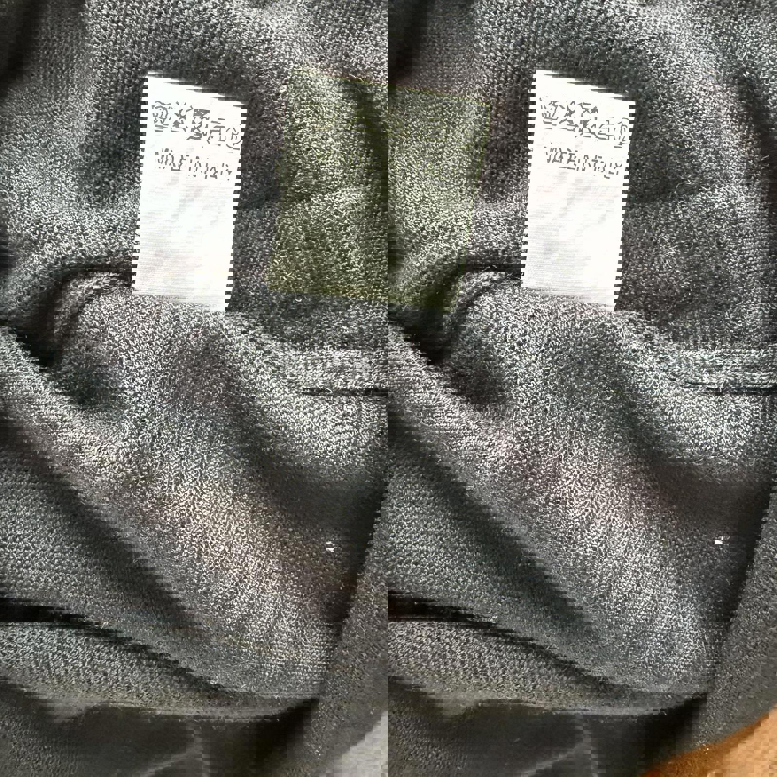 Ghost Black Long Sleeve V-Neck 100% Merino Wool Knit Dress