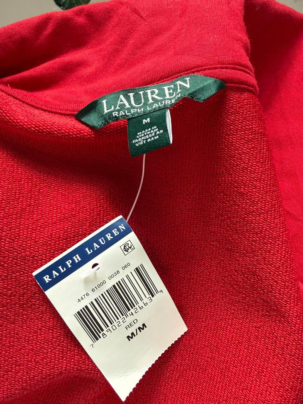 Ralph Lauren Red Quilted Sleeveless Vest with High Collar