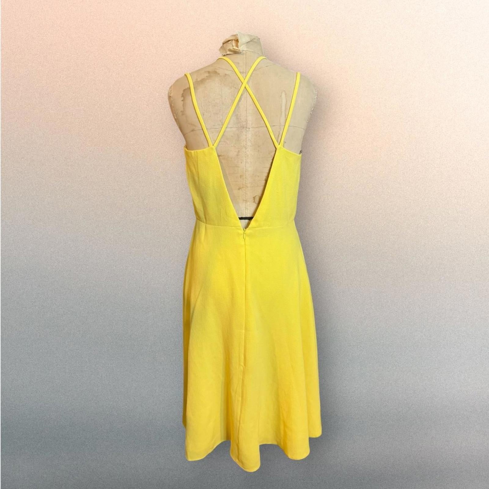 ASOS Yellow A-line Midi Dress Size 8