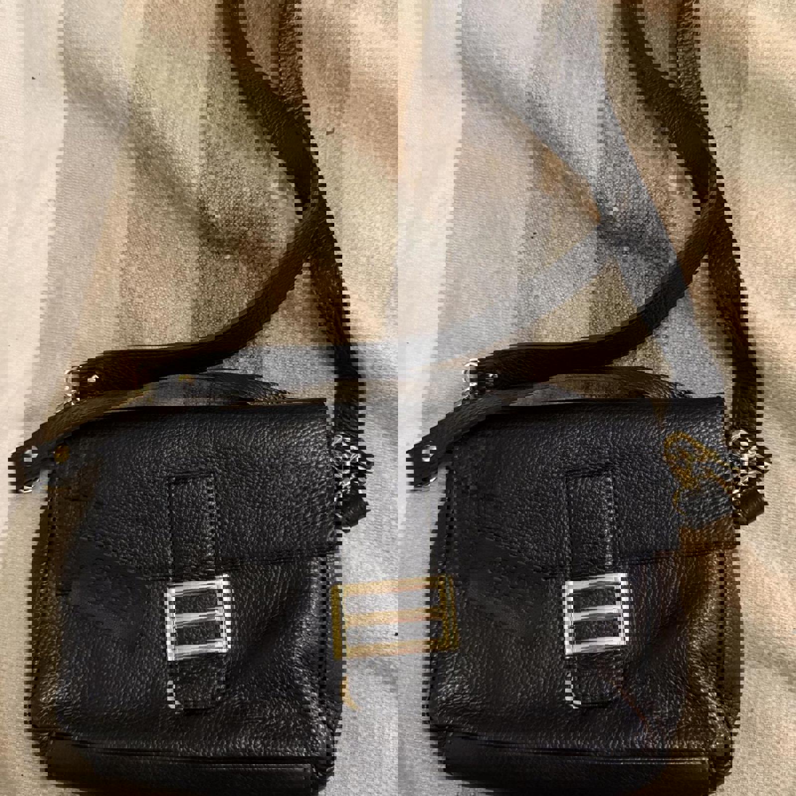 Divina Firenze Black Leather Crossbody Bag