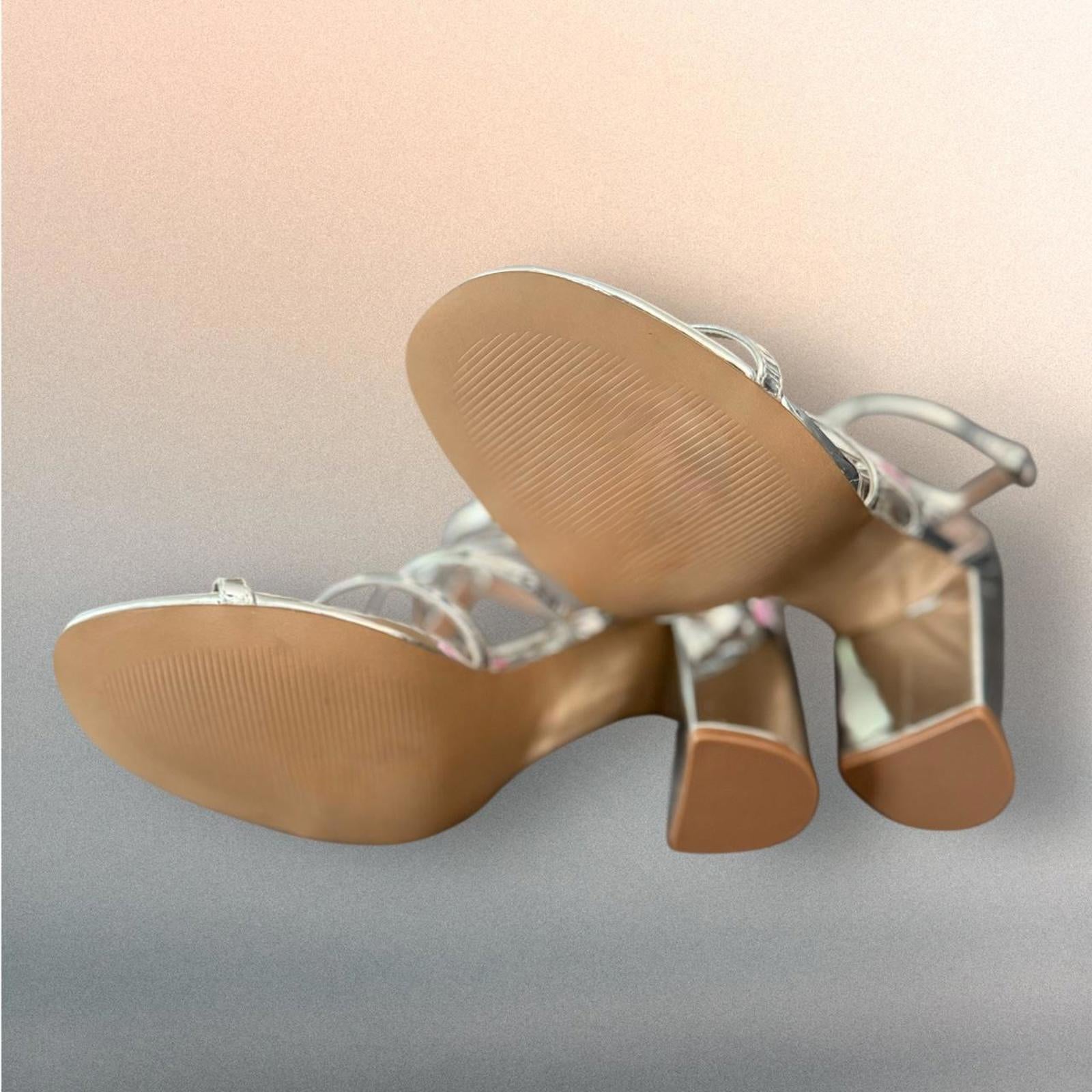 Betsey Johnson Silver Strappy Sandals Size US 9