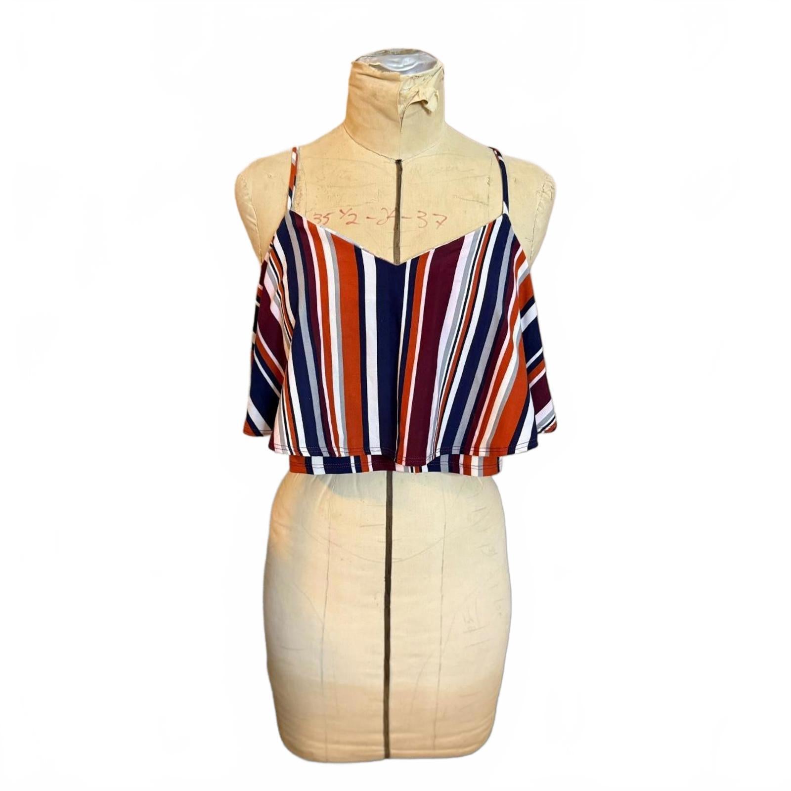 Paper Moon Multicolored Striped Crop Top Size L