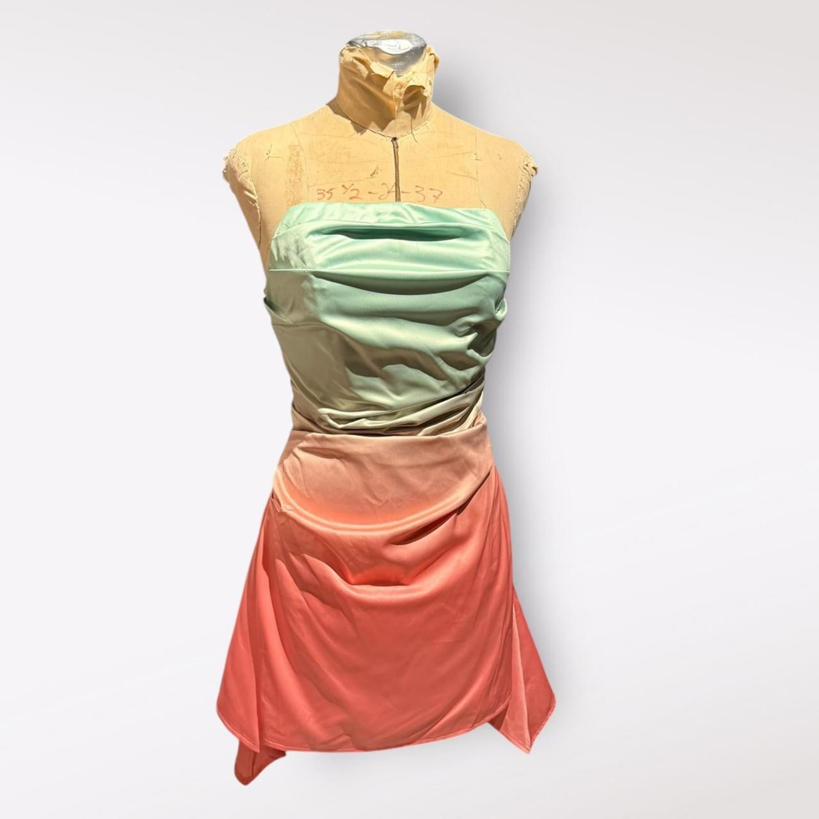 Rare London Strapless Ombre Mini Dress