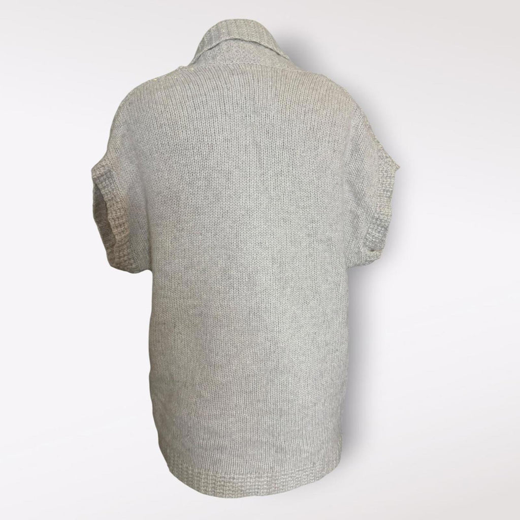 H&M Short Sleeve Cream White Cardigan