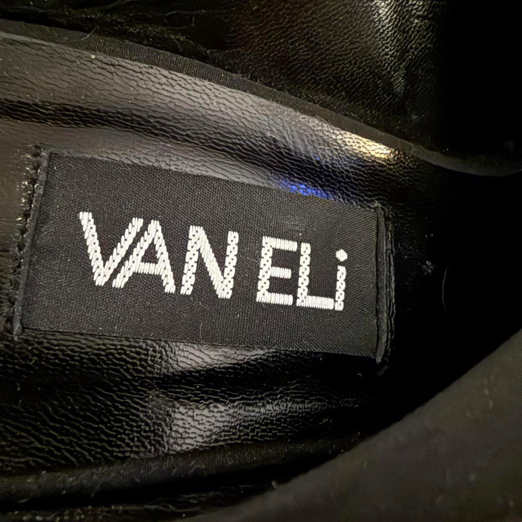 VANELi Women's Black Suede Slip-On Heeled Mules