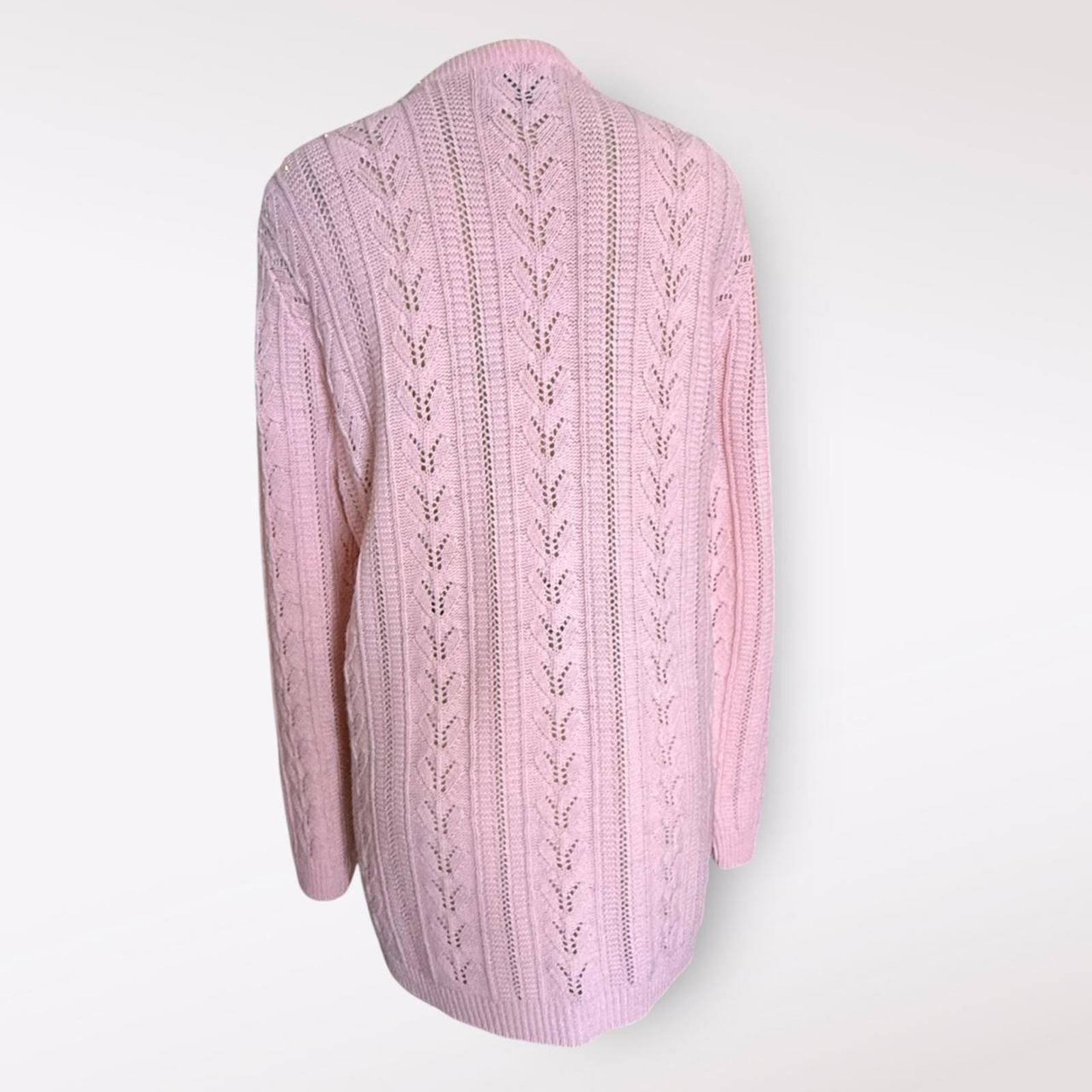 College Point Vintage Pink Knit Cardigan
