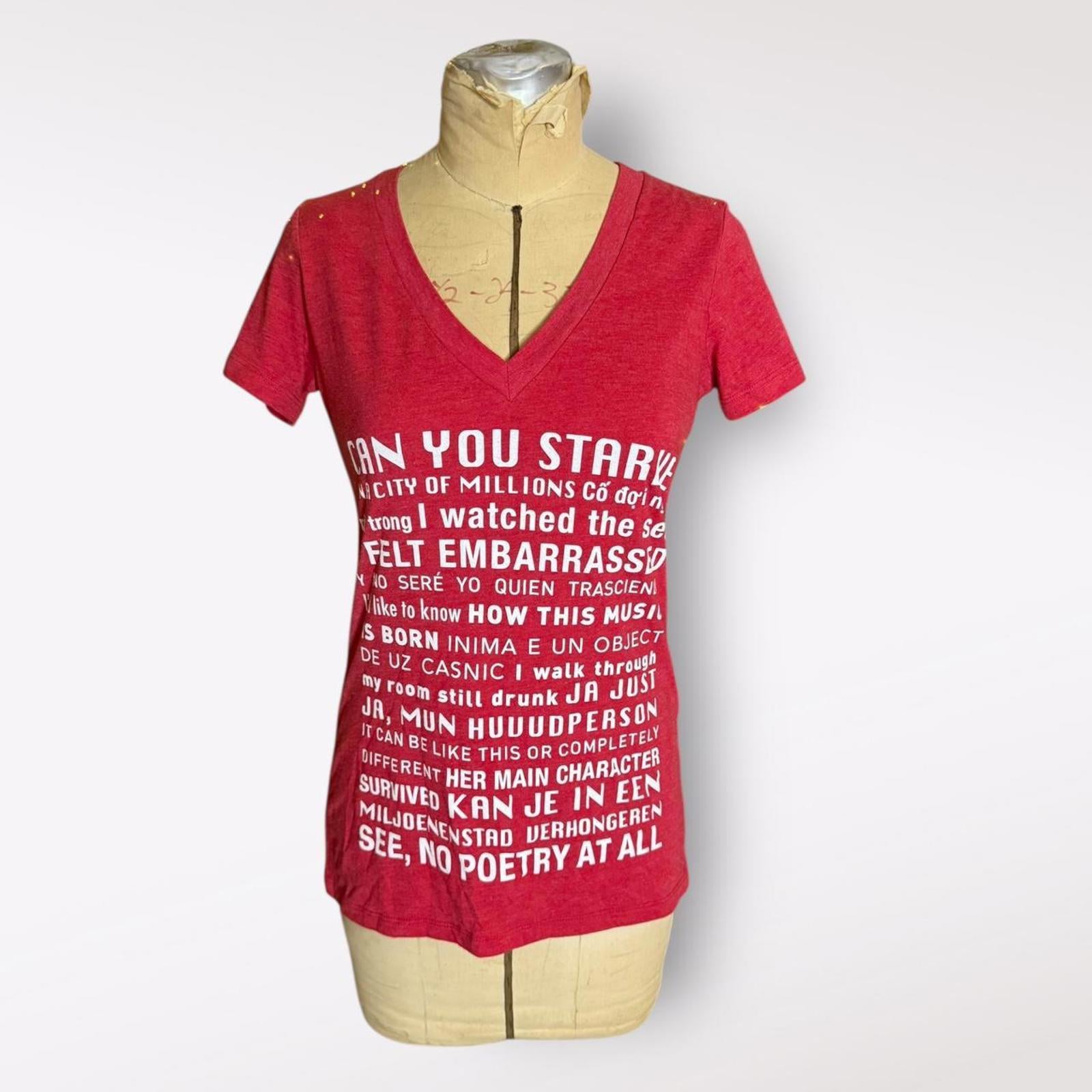 OMI International Arts Center Red V-neck T-shirt
