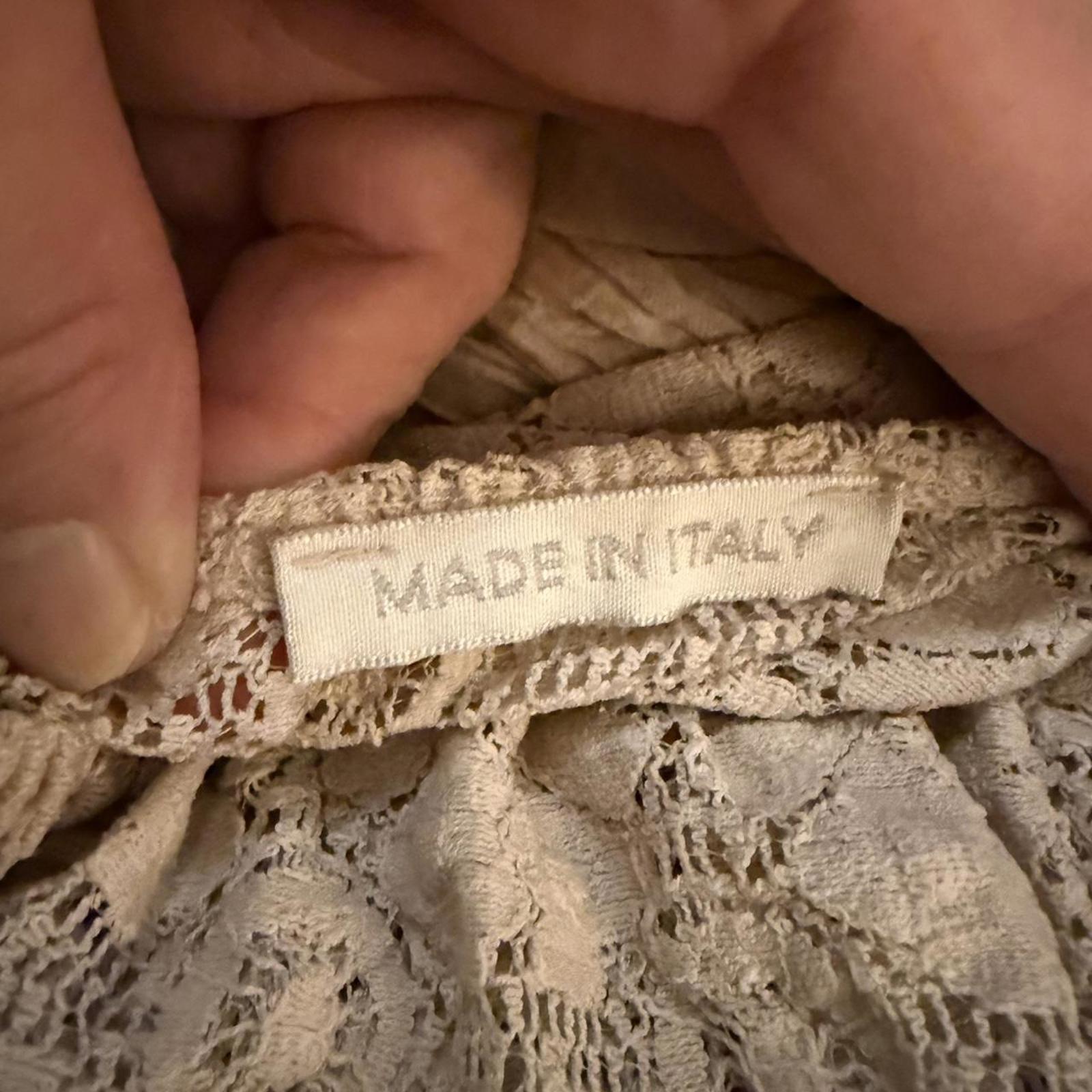 Made in Italy Cream Lace and Tassel Boho Top