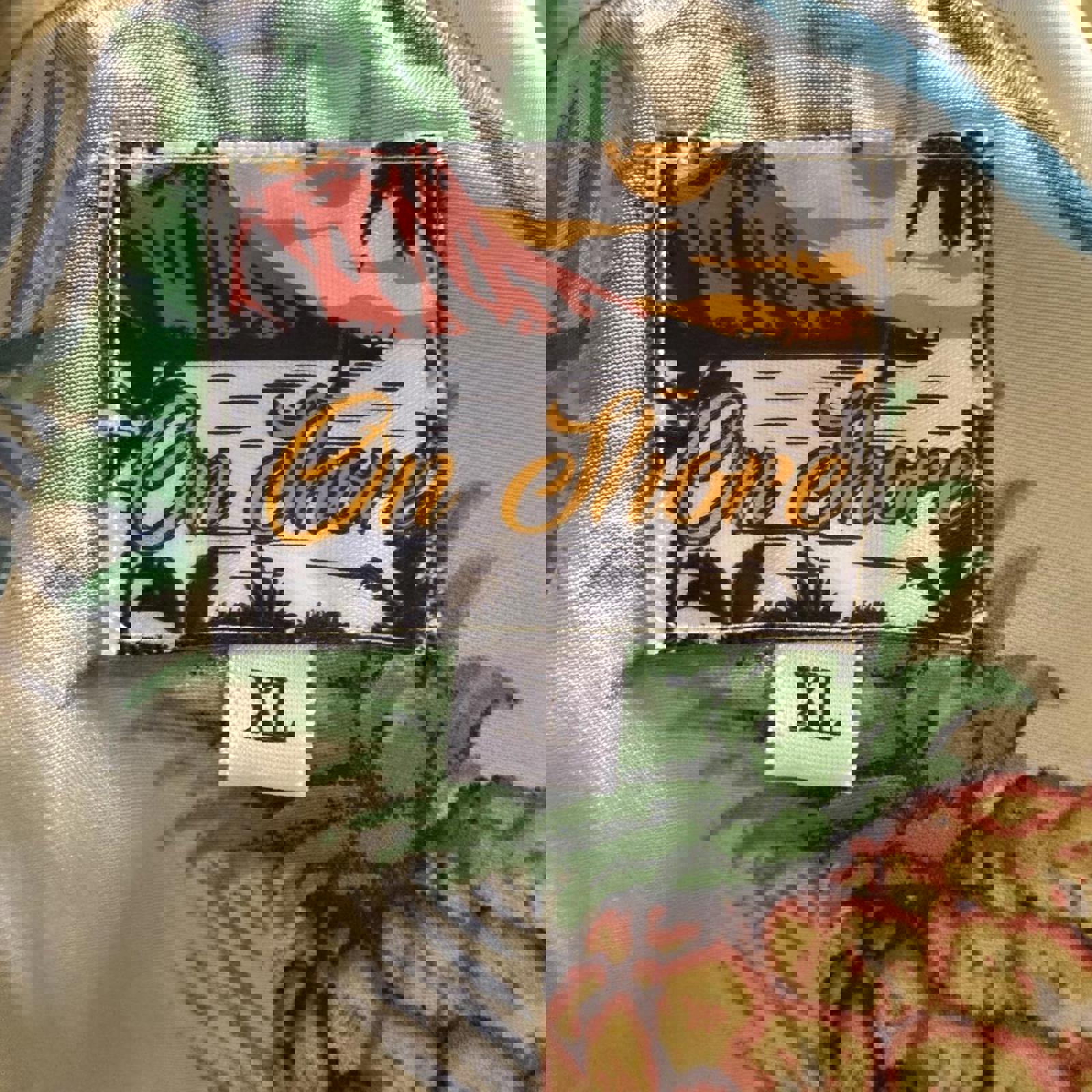 On Shore Yellow and Green Hawaiian Shirt with Pineapples