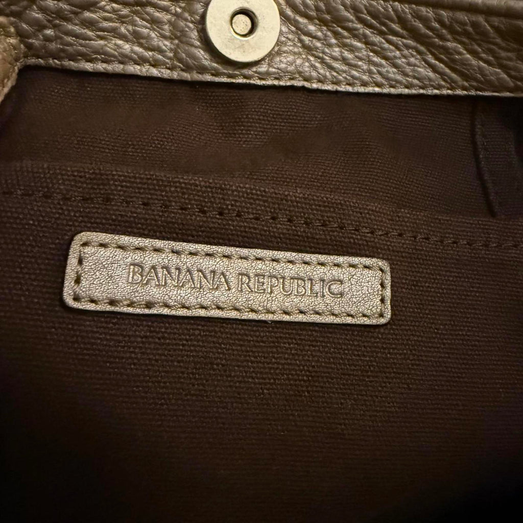 Banana Republic Large Silver Leather Shoulder Bag