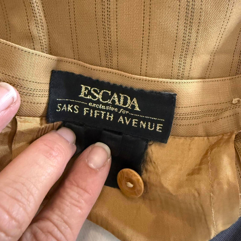 Escada Exclusive for Saks Fifth Avenue Tan Pinstripe Skirt