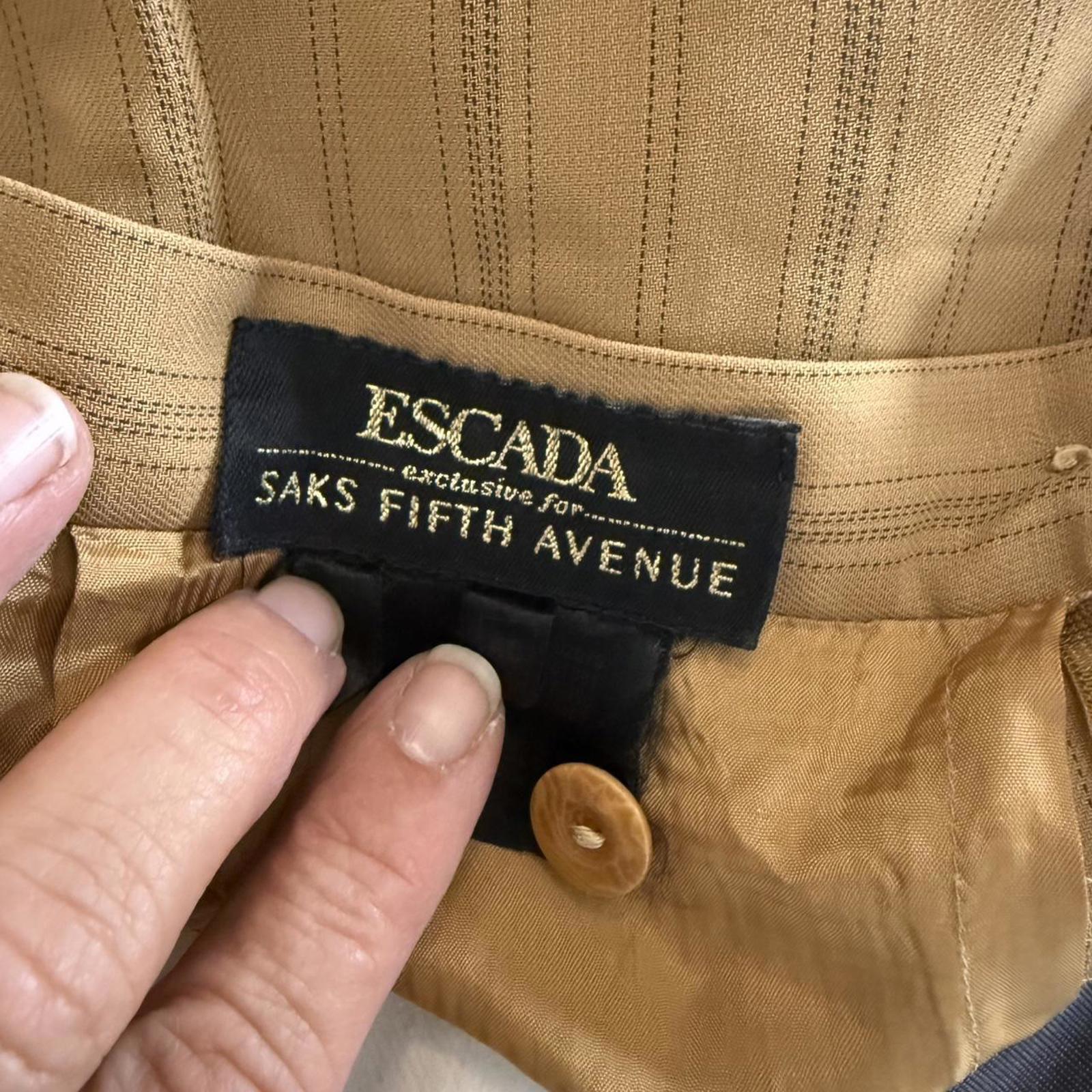 Escada Exclusive for Saks Fifth Avenue Tan Pinstripe Skirt