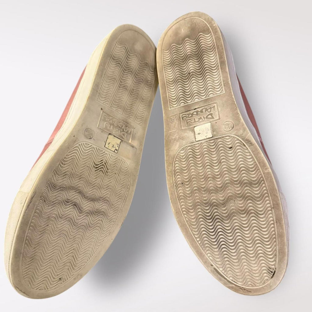 Dirty Laundry Pink Satin Slip-On Shoes with Embroidered Floral Design