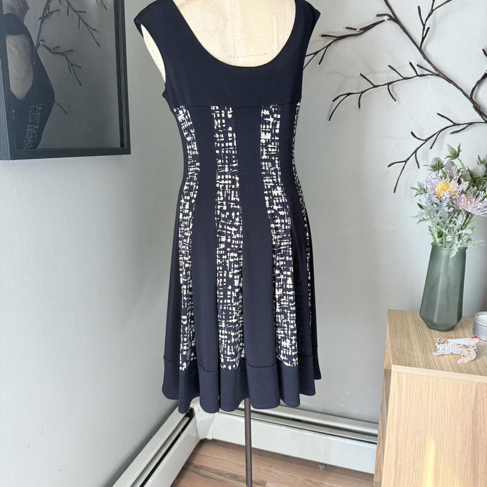Connected Apparel Navy Striped Dress