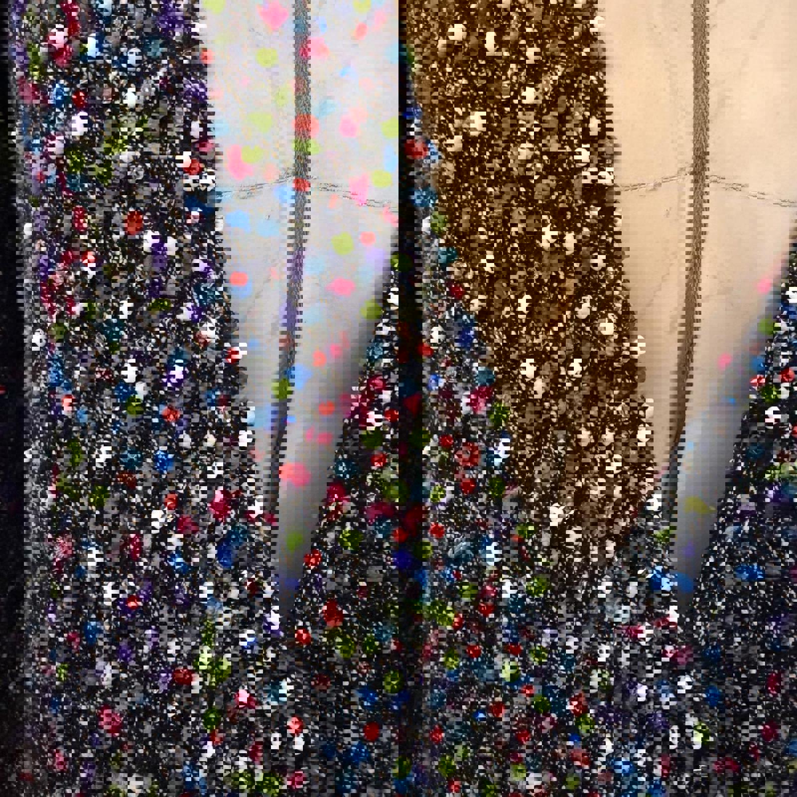 Diane von Furstenberg Textured Multicolor Beaded Cardigan Sweater