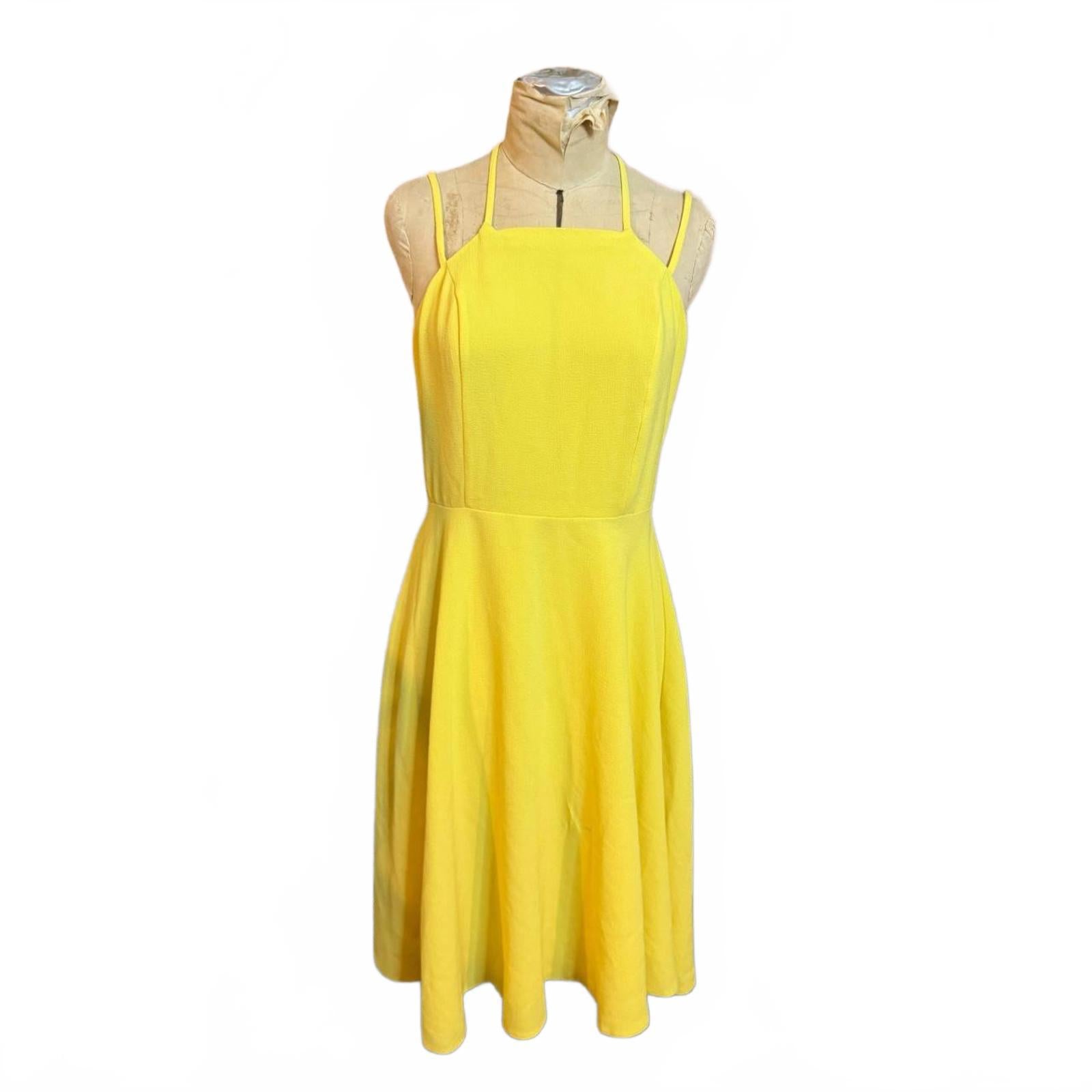 ASOS Yellow A-line Midi Dress Size 8