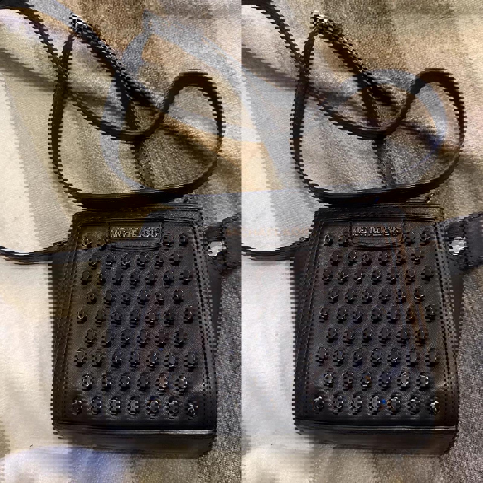 Michael Kors Black Crossbody Purse with Metal Studs