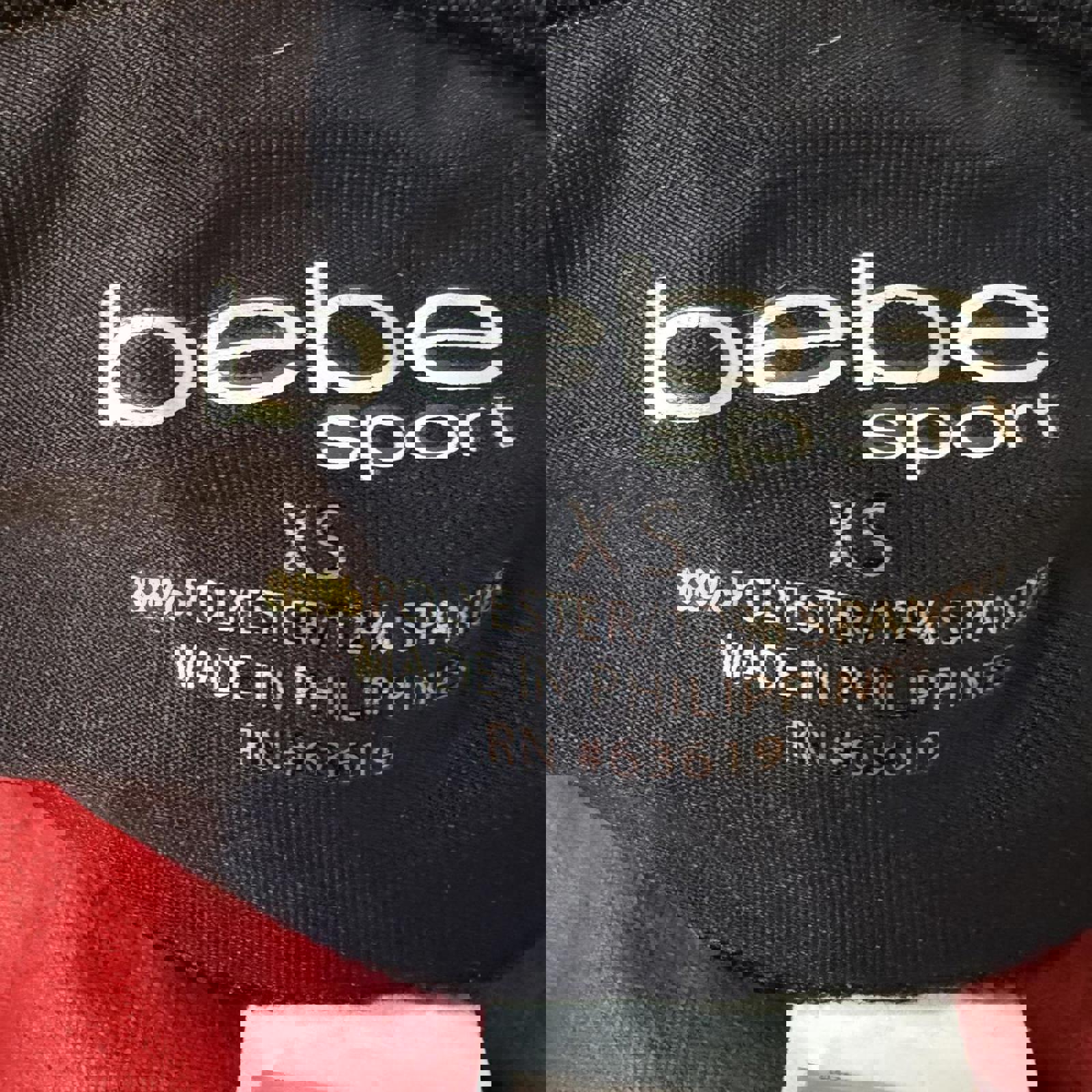 Bebe Women's Black and Grey Legging Size XS