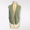 Cox Moore Olive Green Knit Button-Up Vest