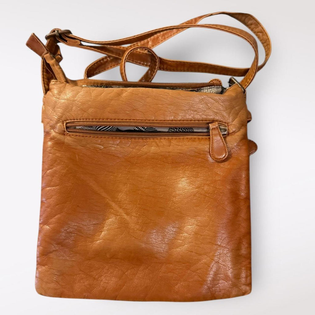 Angel Kiss Tan Leather Crossbody Bag