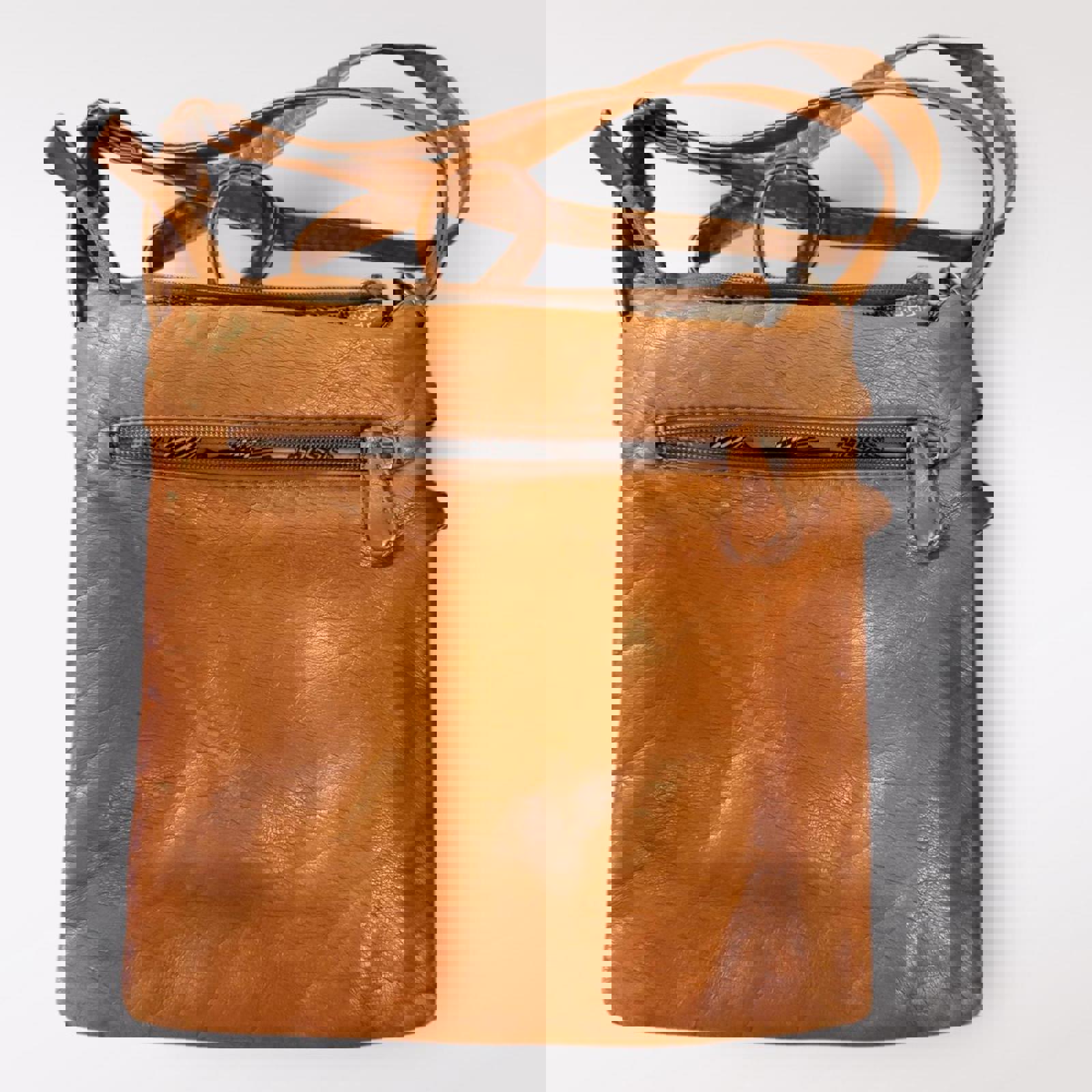 Angel Kiss Tan Leather Crossbody Bag