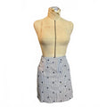 British Khaki Striped Mini Skirt With Sailboat Embroidery Size 10