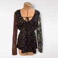 Desigual Multicolored Long Sleeve Blouse with Tie Front