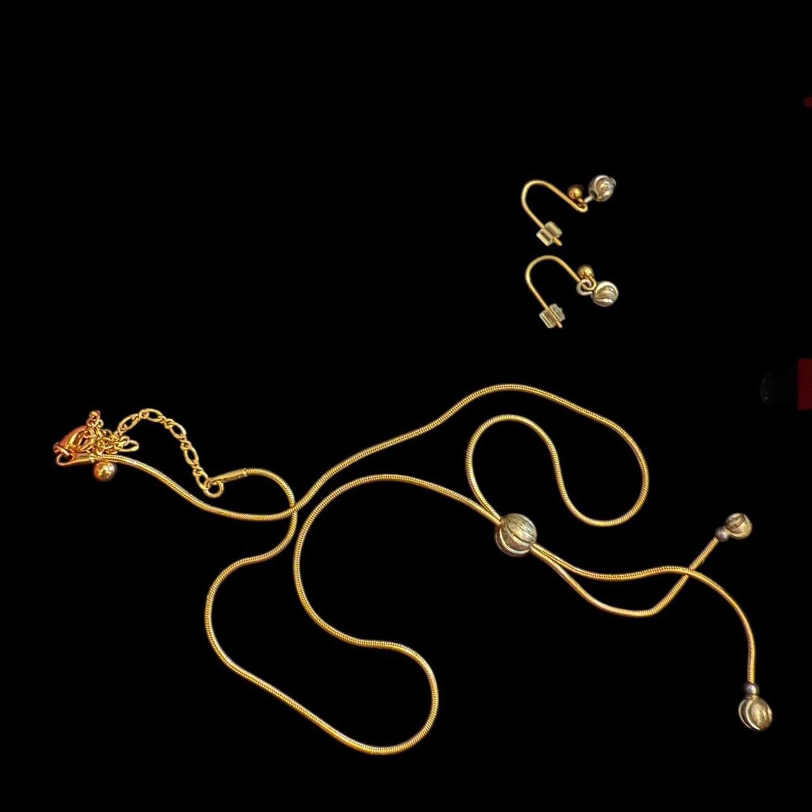 Avon Gold Tone Lariat Necklace