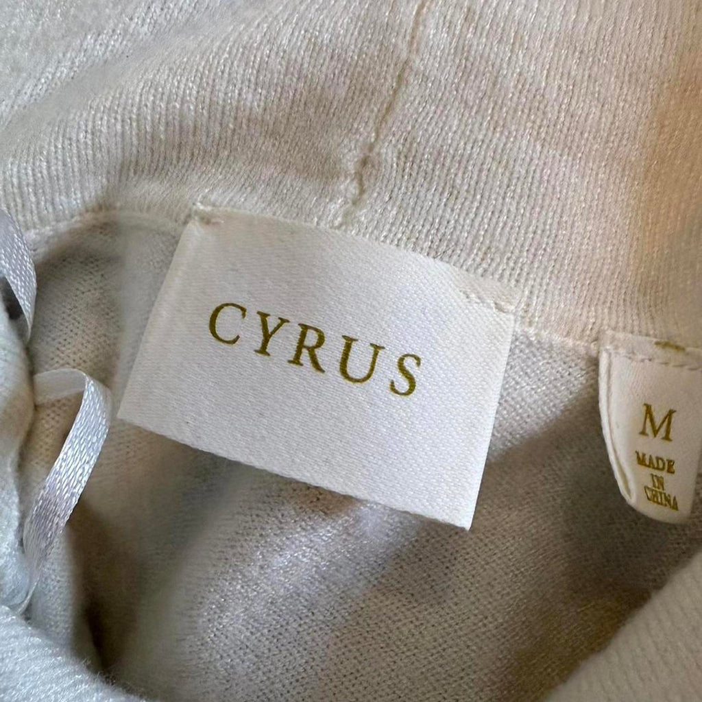 Cyrus Black and White Striped Cowl Neck Sweater