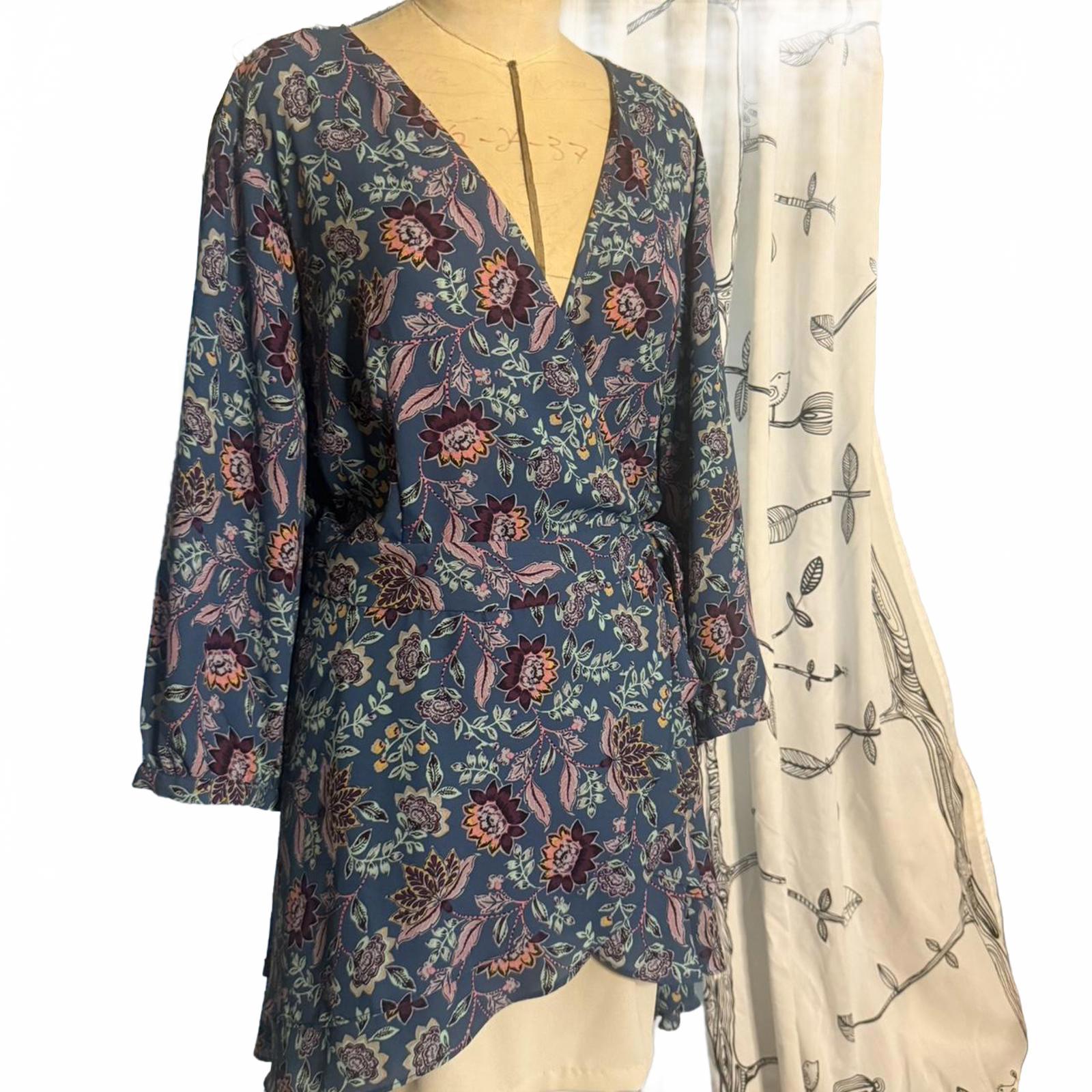Torrid Blue Floral Wrap Dress