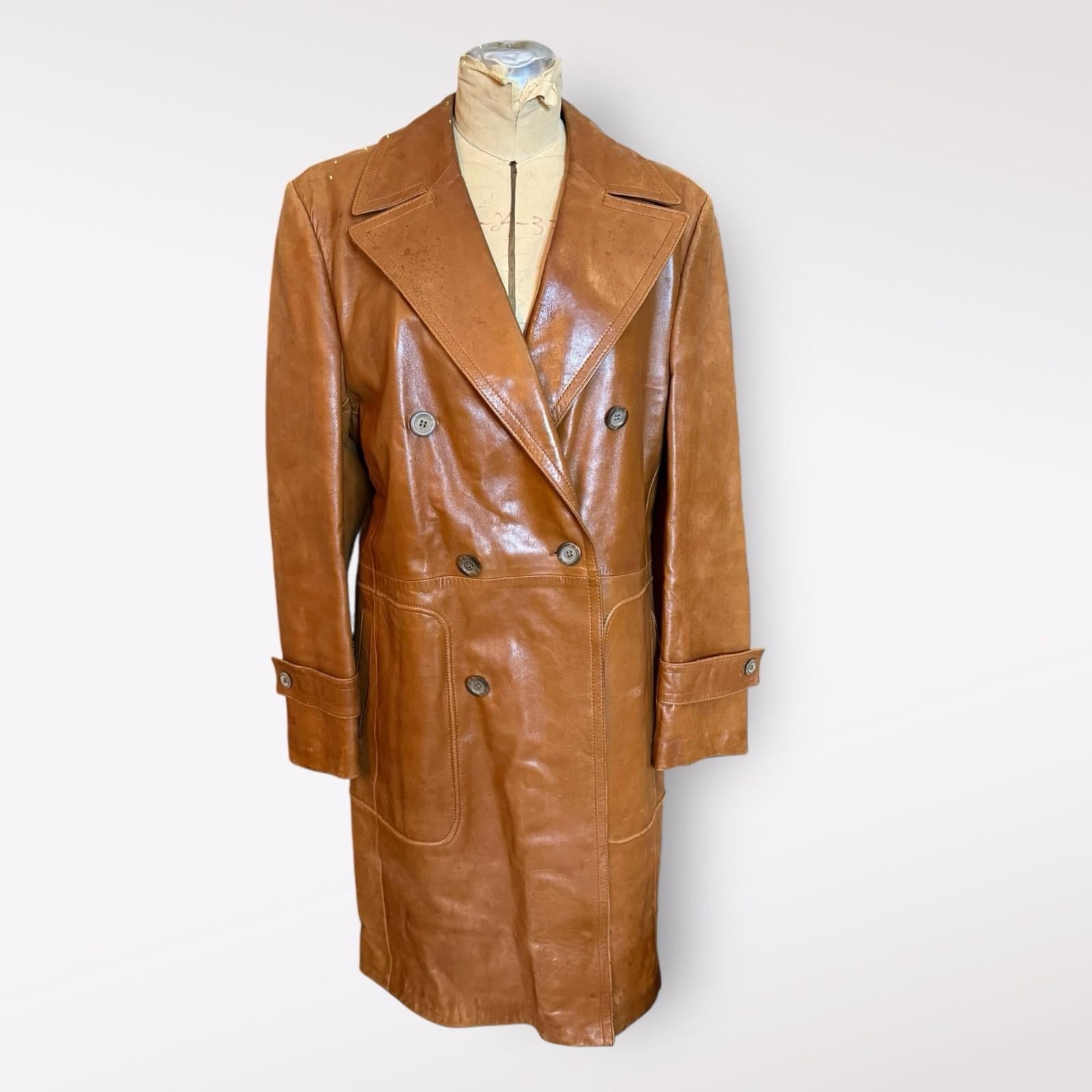 Cortefiel Brown Leather Trench