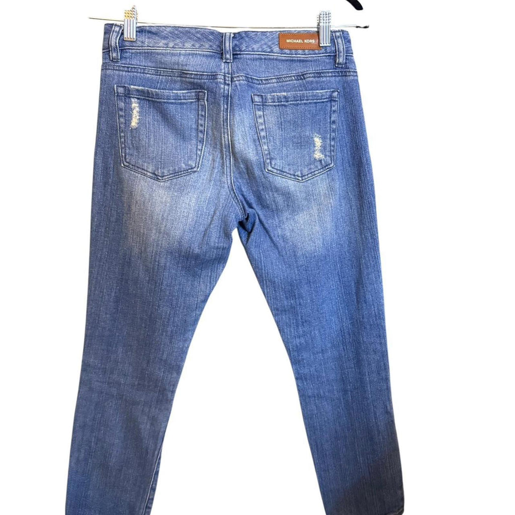 Michael Kors Distressed Straight Leg Jeans Size 0