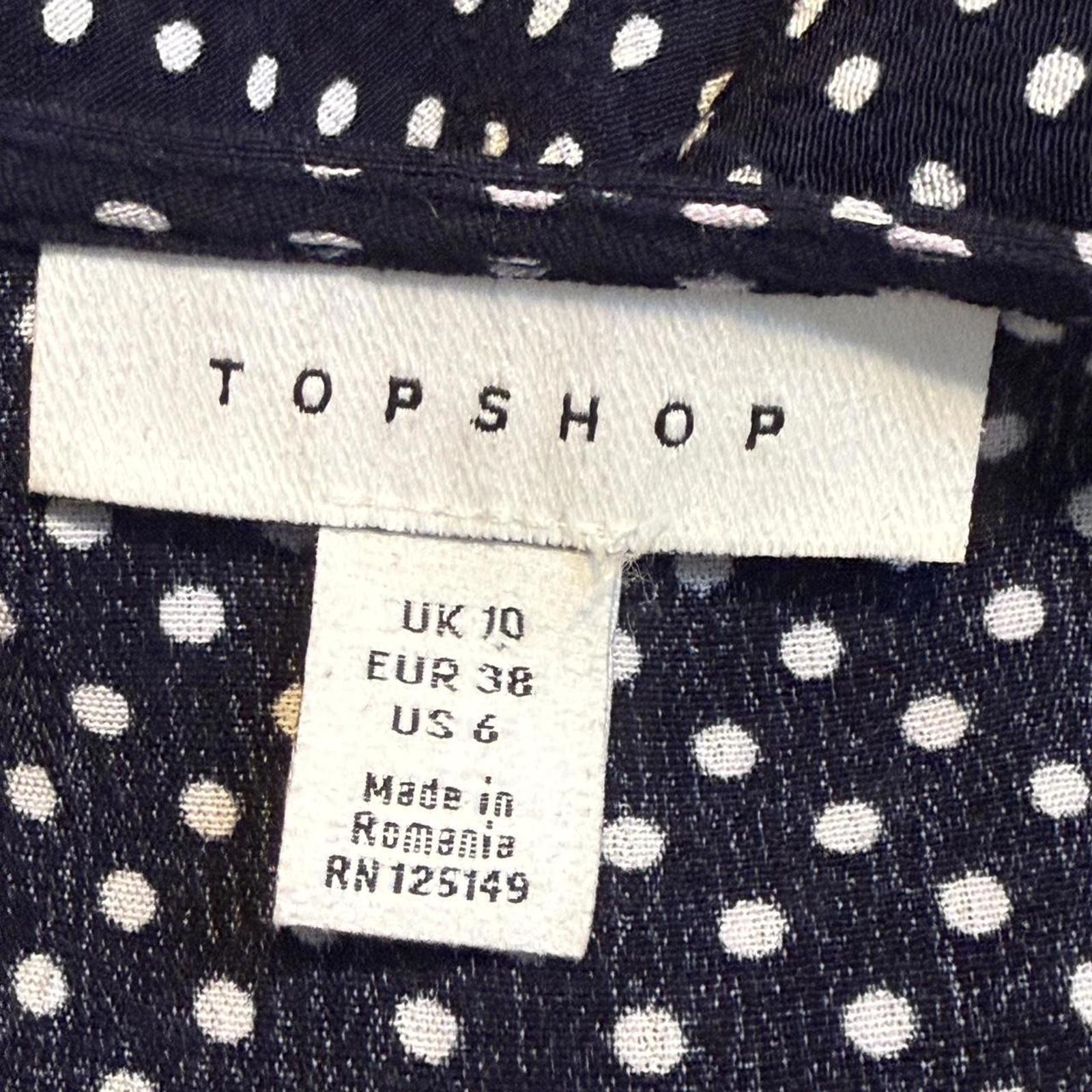 Topshop Navy Blue and White Polka Dot Dress Size 6