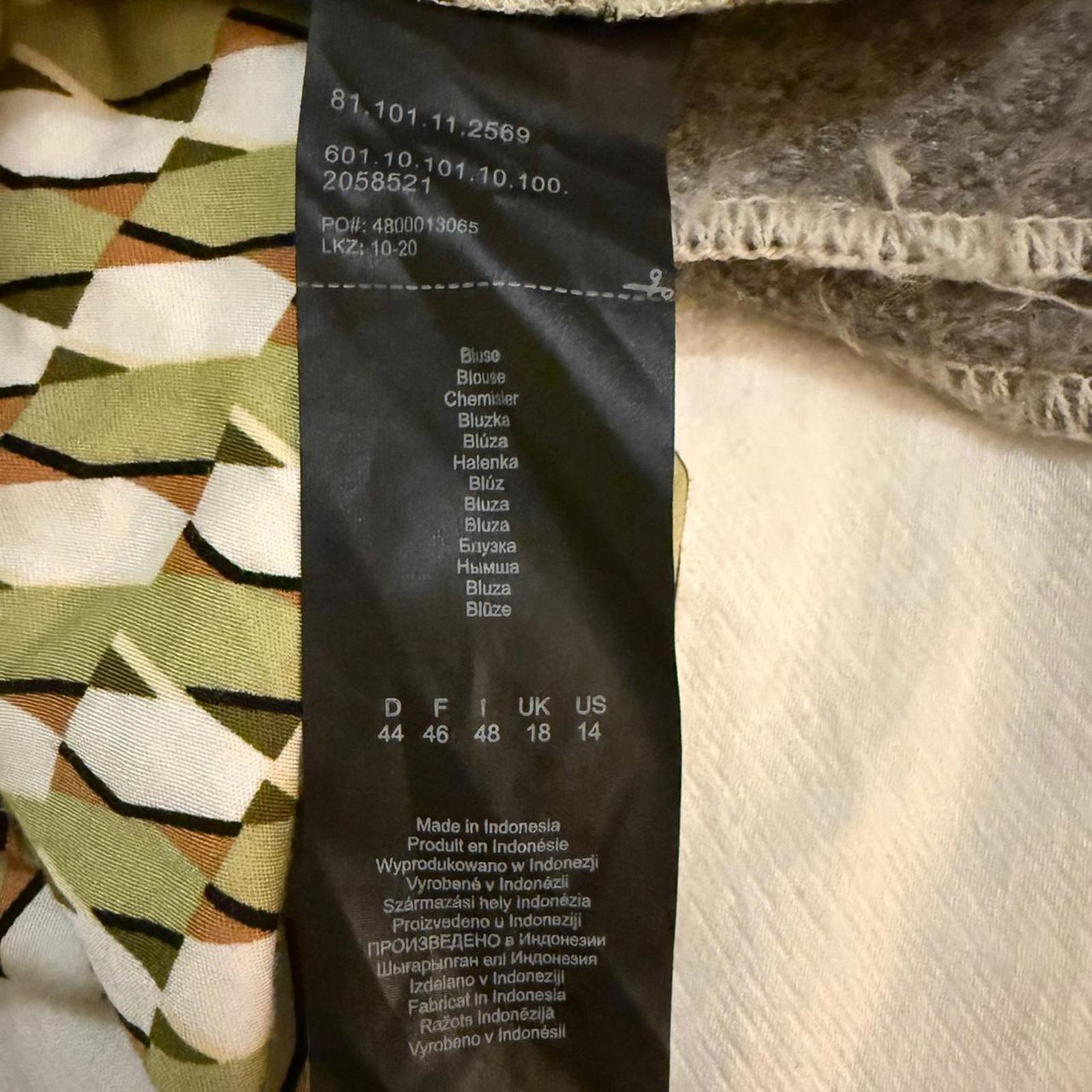 Comma Green and Cream Blouse