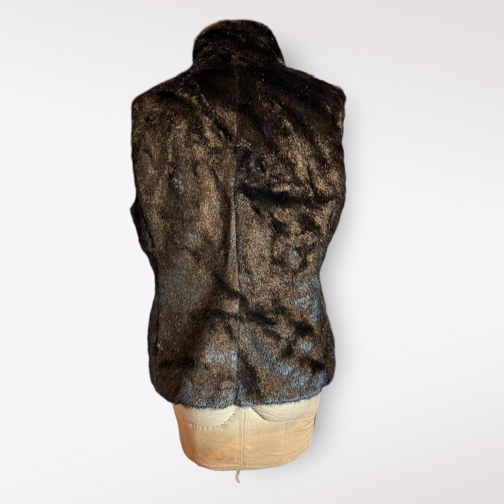 Diane Von Furstenberg Black Faux Fur Vest