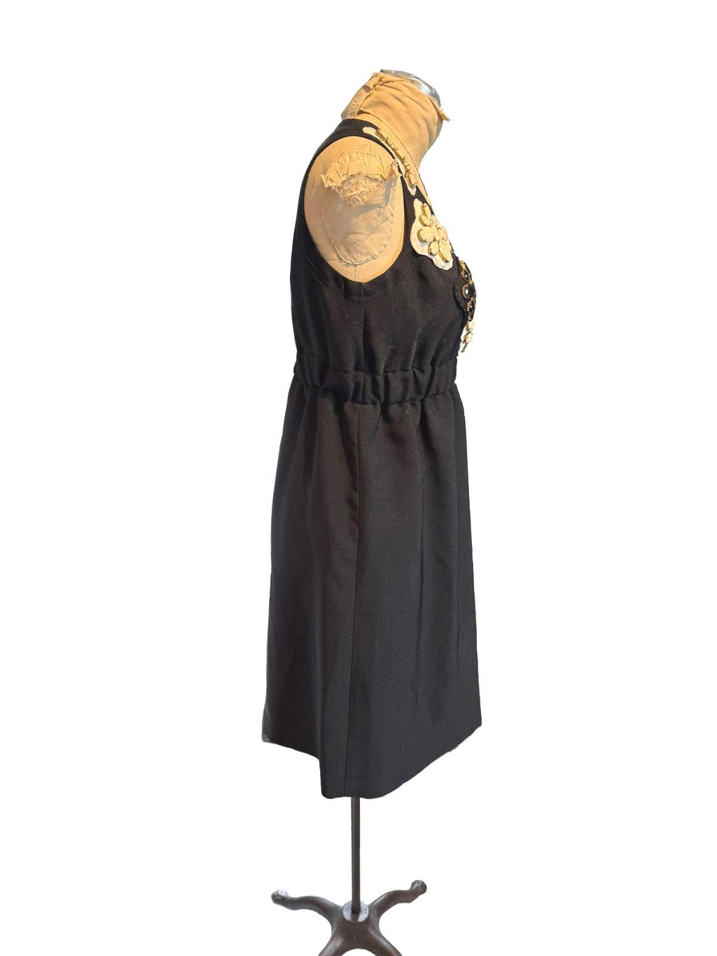 Karta Black Sleeveless Dress with Decorative Embellishments