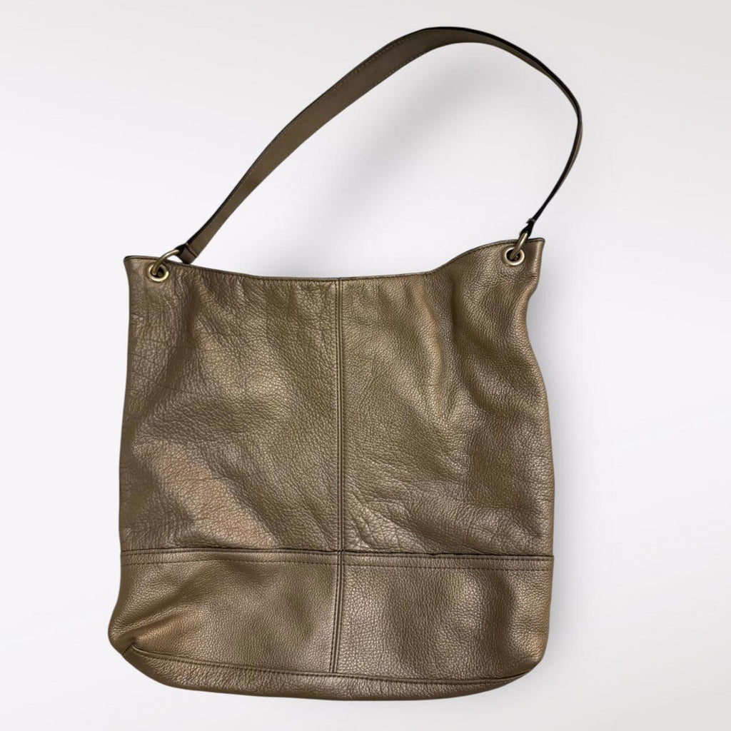 Banana Republic Large Silver Leather Shoulder Bag