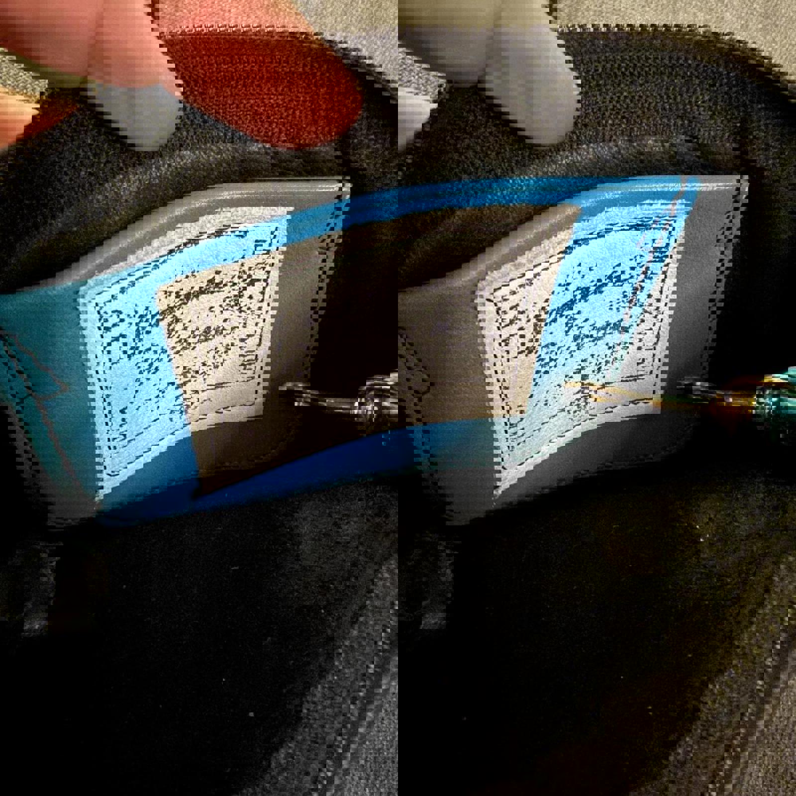 Women's Blue and Black Colorblock Crossbody Bag