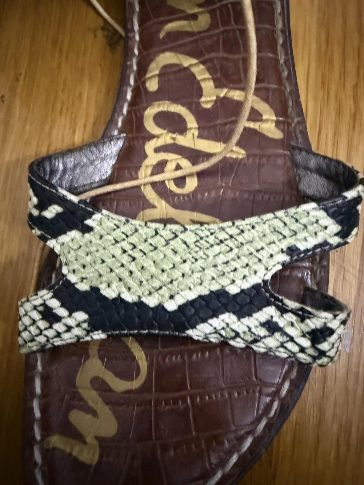 Sam Edelman Green Snakeskin Print Gladiator Sandals